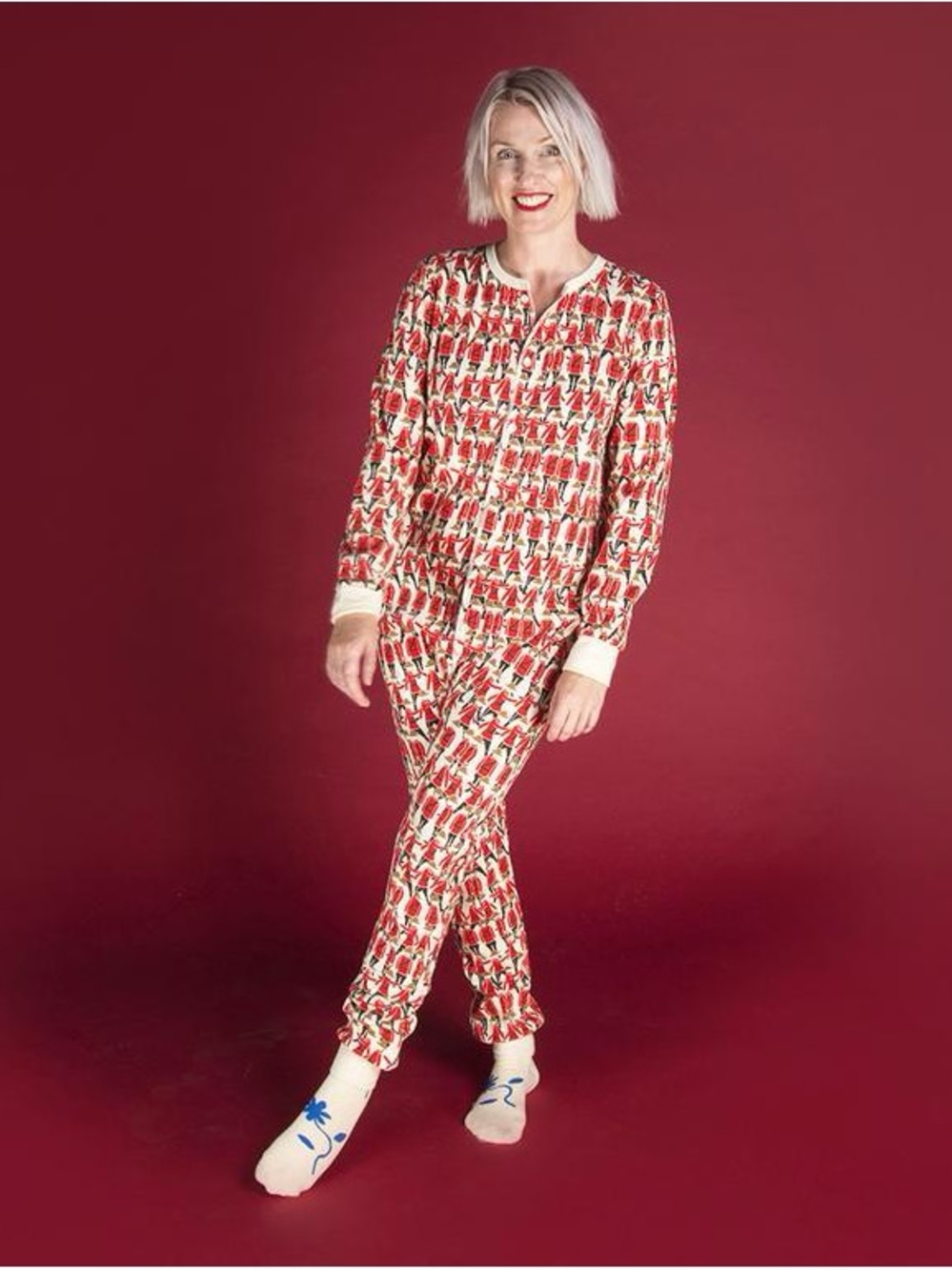 Unisex Red RCMP Print onesie and toque
